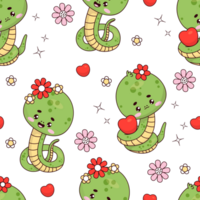 Seamless pattern with cute snake png