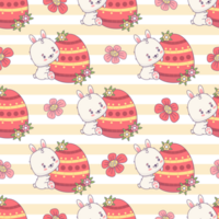 Seamless pattern with Easter bunny with paschal egg png
