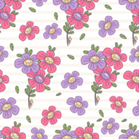 Seamless pattern with bouquet flowers png