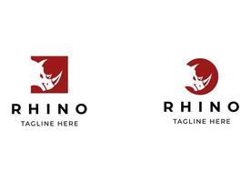 Head rhino logo design. Rhinoceros vector illustration