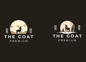 Goat logo design. Goat farming and fresh milk logo. vector