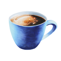 waterverf sterk americano illustratie koffie in een porselein beker. hand- schilderij Aan geïsoleerd achtergrond. voor ontwerpers, menu, winkel, bar, bistro, restaurant, voor ansichtkaarten, omhulsel papier, dekt. f png