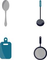 Kitchen Appliances On White Background. Simple Design, Flat Cartoon Vector Illustration