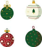 Christmas Ball Decoration For Winter Tree Ornament. Isolated on White Background vector