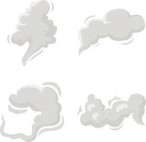 Cartoon Smoke Cloud Icon Set. For Comic Element. Clouds Explosion vector