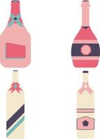 Collection of Various Bottles. Flat Cartoon Style. Isolated Vector Icon