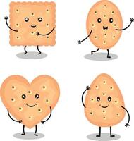 Collection of World Cookie Day Character. Cute Cartoon Style, Vector Illustration