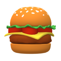Hamburger 3d cibo png