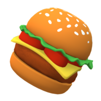 Hamburger 3d voedsel png