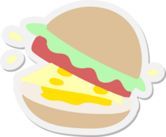 een smakelijk hamburger sticker png