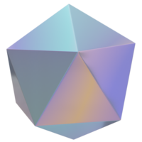 icosfera icono degradado color holográfico png