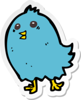 autocollant d'un oiseau bleu de dessin animé png