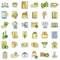 Allowance icons set vector color line