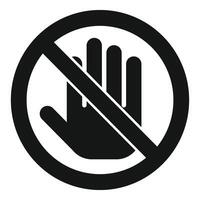 Avoid contact sign icon simple vector. Handle touch vector