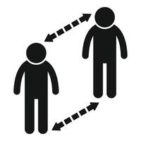 Social distance icon simple vector. Person warning vector