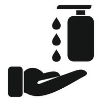 Wash hands on dispenser icon simple vector. Social distance vector