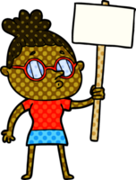 tecknad serie kvinna bär glasögon png