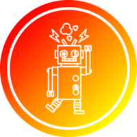 dysfonctionnement robot circulaire icône avec chaud pente terminer png