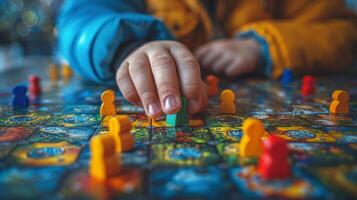 AI generated Children Playing Board Game photo