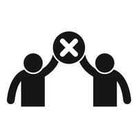 Avoid victory hand shake icon simple vector. Home precaution vector