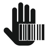 Scan palm code icon simple vector. Automatic security vector