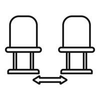 Seat social distance icon outline vector. Avoid contact vector