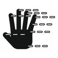 Palm scanning icon simple vector. Biometric signature vector