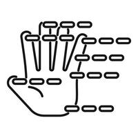 Palm scanning icon outline vector. Biometric signature vector