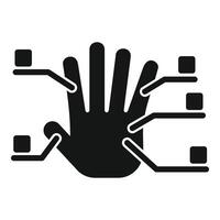 Signature palm scanning icon simple vector. Board code vector