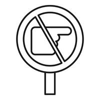 Avoid finger contact sign outline simple vector. Home risk vector