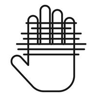 Access palm icon outline vector. Scanning verification vector