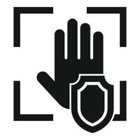 Secured palm scanning icon simple vector. Automatic software vector