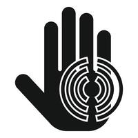 Circle palm scanning icon simple vector. Print data id vector