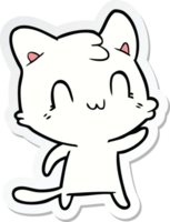 autocollant d'un chat heureux de dessin animé png