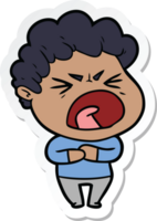 sticker of a cartoon furious man png