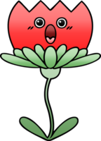 gradient shaded cartoon of a flower png