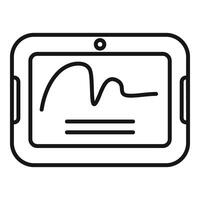 Tablet handwriting icon outline vector. Approve biometric vector