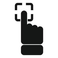 Touch finger support icon simple vector. Recognition voice vector