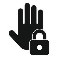 Locked palm scanning icon simple vector. Security automatic vector