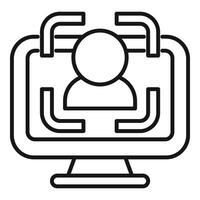 Scan face print icon outline vector. System security vector