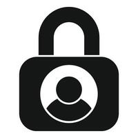 Lock data person icon simple vector. Scan signature vector