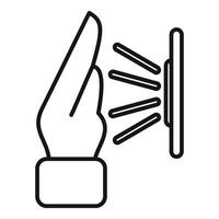 Office palm scanning icon outline vector. Automatic voice vector