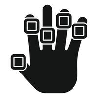 Finger palm scanning icon simple vector. Verification code vector