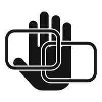 Smart palm scanning icon simple vector. Social system vector