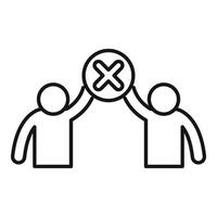 Avoid victory hand shake icon outline vector. Home precaution vector