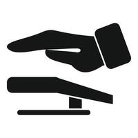 Push palm scanning icon simple vector. Security system vector