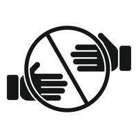 Avoid hands contact icon simple vector. Handle social distance vector