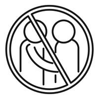 Avoid group person shake icon outline vector. Gesture crowd vector