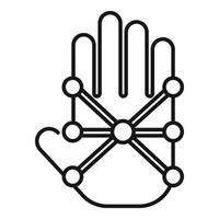 Point palm scanning icon outline vector. Voice verification vector