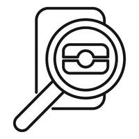 Biometric search access icon outline vector. Individual signature vector